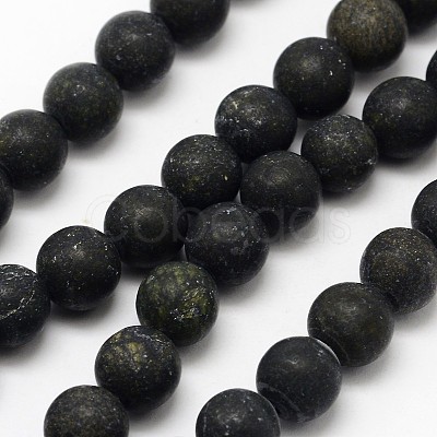 Natural Serpentine/Green Lace Stone Beads Strands G-D676-8mm-1