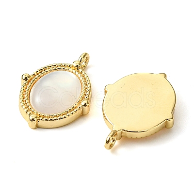 Brass Pave Shell Pendants KK-M277-06B-G-1