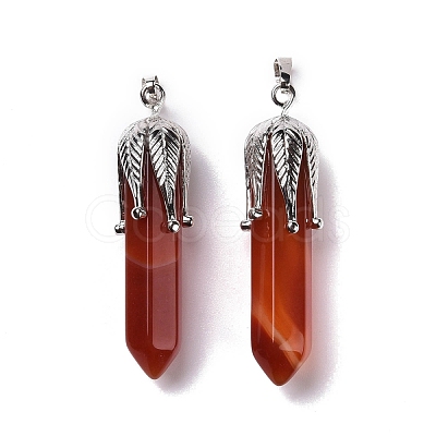 Natural Red Agate Big Pointed Pendants G-E059-03AS-02-1