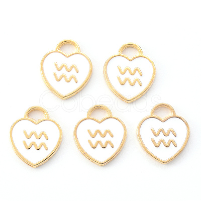 Light Gold Plated Alloy Enamel Pendants ENAM-R136-30-10-1