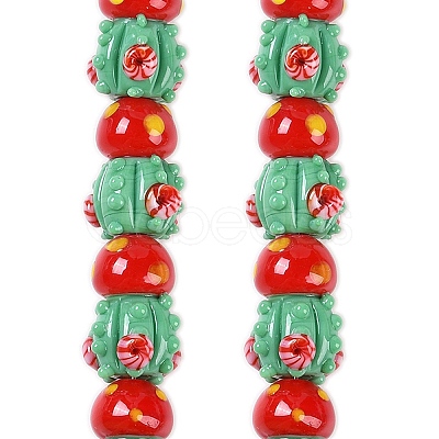 Handmade Lampwork Beads Strands LAMP-P066-02-1