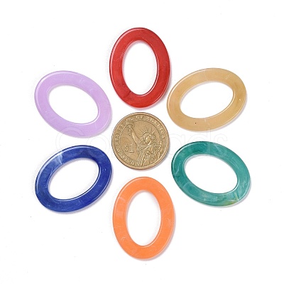 Oval Imitation Gemstone Acrylic Linking Rings OACR-R022-M-1