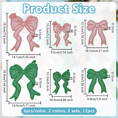 12Pcs 2 Colors Polyester Iron on/Sew On Patches PATC-FG0003-07-1