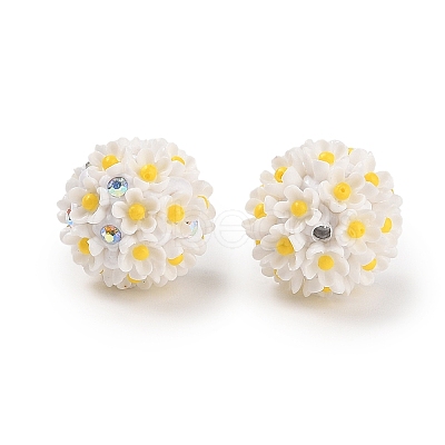 Handmade Luminous Polymer Clay Rhinestone Fancy Beads CLAY-H003-04C-1