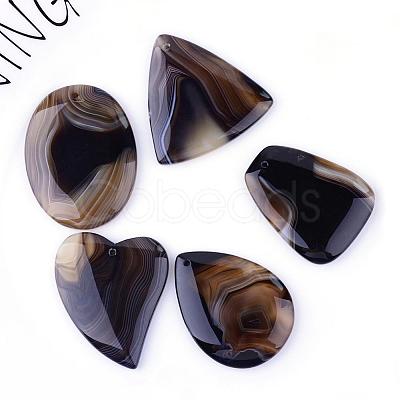 Natural Striped Agate/Banded Agate Pendants G-S208-07-1