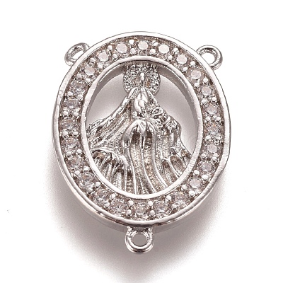 Brass Micro Pave Clear Cubic Zirconia Chandelier Component Links ZIRC-L075-77A-P-1