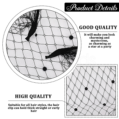 Mesh Veil Cloth Hair Bands AJEW-WH20120-52A-1