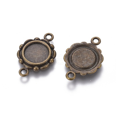 Tibetan Style Link Cabochon Bezel Settings TIBEP-0578-AB-LF-1