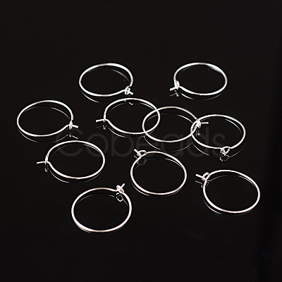 Silver Color Plated Brass Earring Hoops X-EC067-1S-1