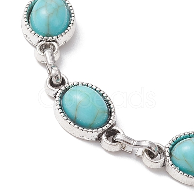Alloy Resin Oval Link Chain Bracelets for Women BJEW-JB10131-1