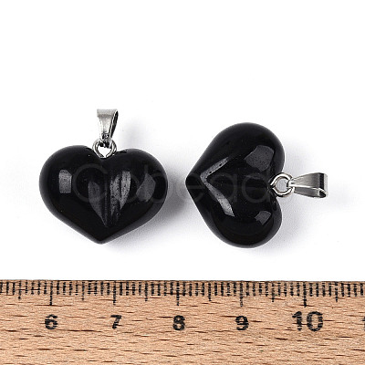 Natural Obsidian Chunky Pendants G-T143-19K-1