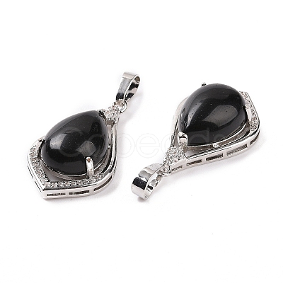 Natural Obsidian Pendants G-H283-04P-18-1