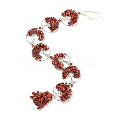 Natural Red Jasper Car Hanging Decorations HJEW-L026-02P-1