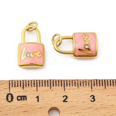 304 Stainless Steel with Crystal Rhinestone Enamel Pendants STAS-G358-09G-01-1