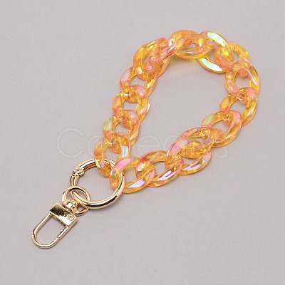 Transparent Resin Curb Chain Bag Strap FIND-WH0092-31B-1