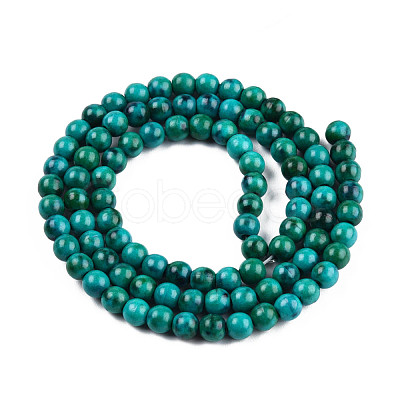 Dyed Natural Ocean White Jade Round Bead Strands G-R295-4mm-07-1