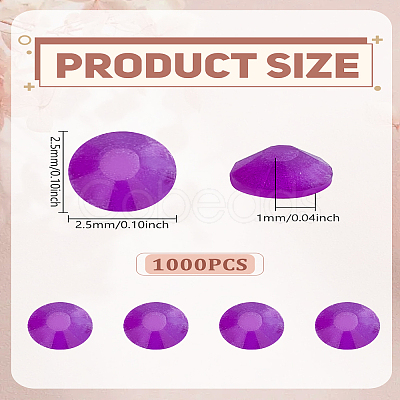 1000Pcs Glass Rhinestone Cabochons DIY-LP0002-52C-1