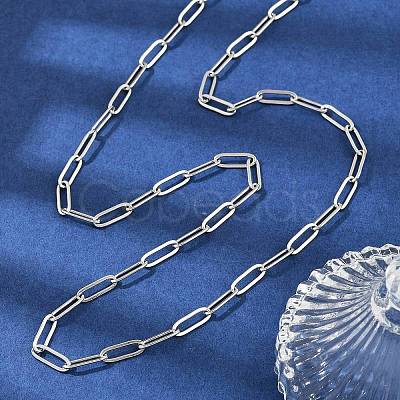304 Stainless Steel Paperclip Chain Necklaces NJEW-H072-01P-1