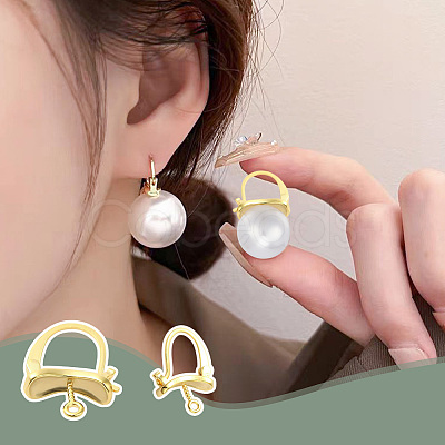 10Pcs Brass Hoop Earring Finding for Women DIY-AR0004-45-1