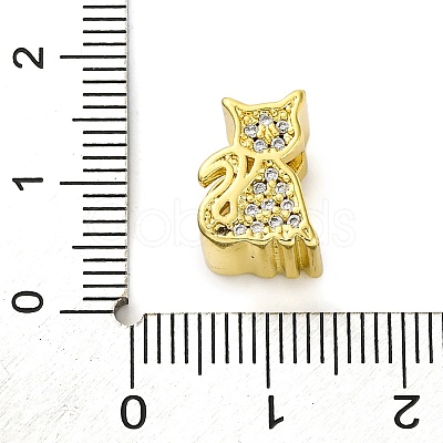 Rack Plating Brass Micro Pave Cubic Zirconia European Beads LS-KK-Z081-11-1