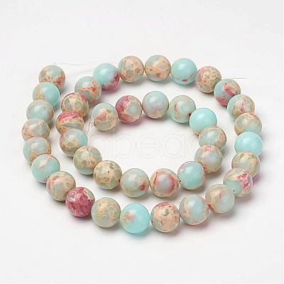 Synthetic Aqua Terra Jasper Beads Strands G-P237-02-10mm-1