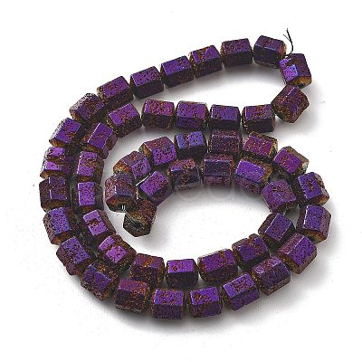 Electroplated Natural Lava Rock Beads Strands G-A251-A01-01I-1