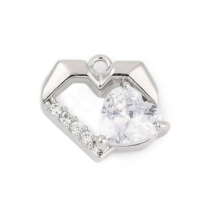 Brass Micro Pave Cubic Zirconia Charms ZIRC-P122-01C-P01-1