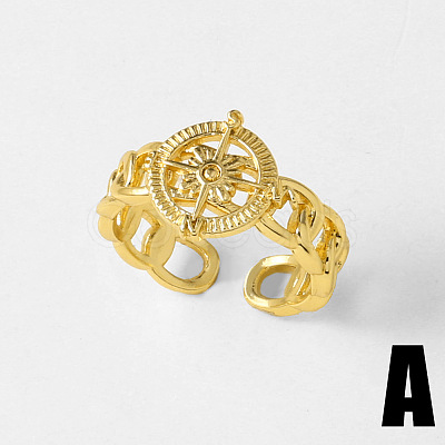 Ocean Brass Cuff Open Rings WGF4C63-01-1