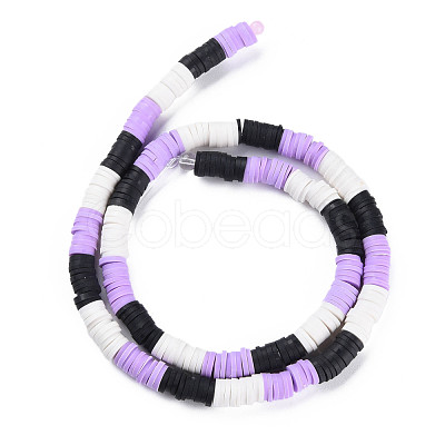 Fixed 3 Color Handmade Polymer Clay Bead Strands CLAY-S096-029C-1