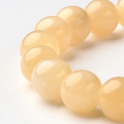 Natural Jade Round Bead Stretch Bracelets BJEW-L593-A05-1