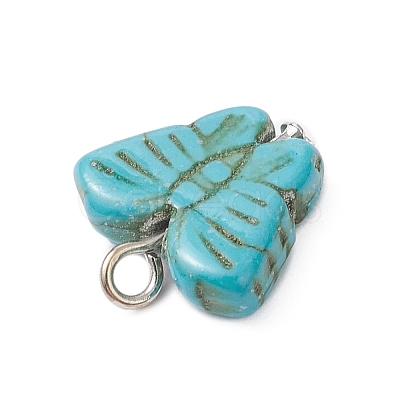 Dyed Synthetic Turquoise Pendants PALLOY-JF04177-1