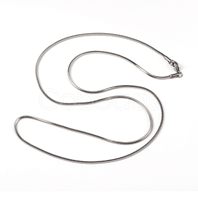 Non-Tarnish 304 Stainless Steel Square Snake Chains Necklaces LS-NJEW-K049-06P-1