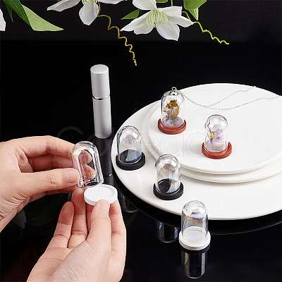 6 Sets 3 Colors Iridescent Glass Dome Cover DJEW-PH0001-27-1