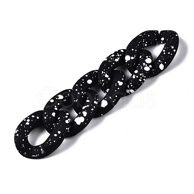 Spray Painted CCB Plastic Linking Rings X-CCB-Q091-018B-1