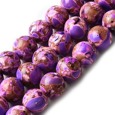Dyed Natural Magnesite Beads Strands G-L617-D01-8mm-03-1