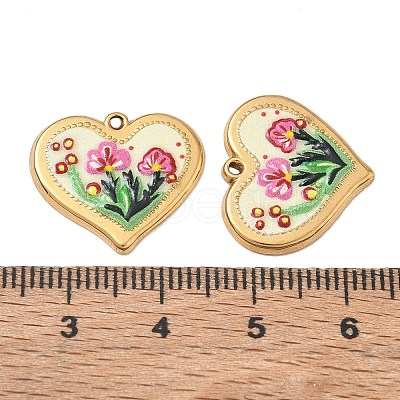 304 Stainless Steel Enamel Pendants SA-CBA70F8-01A-G-1