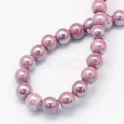 Glazed Porcelain Round Beads PORC-S489-10mm-16-1