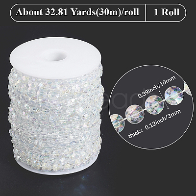 1Roll AB Color Butterfly ABS Plastic Beads Ribbons OCOR-SP0001-24-1