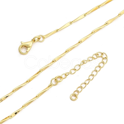 Brassl Twisted Bar Link Chain Necklaces for Men Women NJEW-G160-15G-1