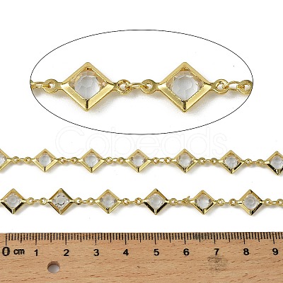 Brass Glass Rhombus Link Chains CHC-R001-05G-04-1