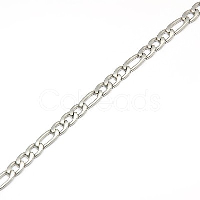 Tarnish Resistant Fashionable Matte 304 Stainless Steel Figaro Chain Necklaces for Men STAS-A028-N017MP-1