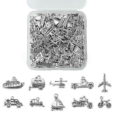 100pcs 10 Style Tibetan Style Alloy Pendants TIBEP-CJ0001-31-1