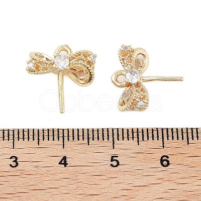 Brass Micro Pave Clear Cubic Zirconia Pendants Bail KK-Z059-10G-1