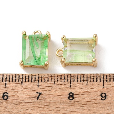 Brass Glass Charms KK-Z141-12G-1