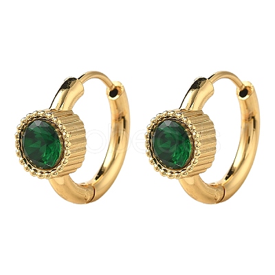 304 Stainless Steel Flat Round Hoop Earrings EJEW-P309-02G-1