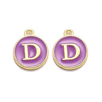Golden Plated Alloy Enamel Charms ENAM-Q437-12D-1
