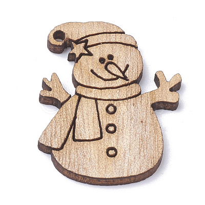 Undyed Wooden Pendants X-WOOD-S040-16-1