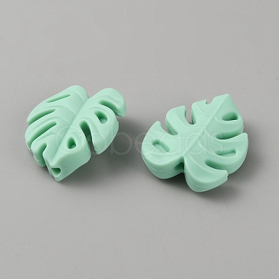 Monstera Leaf Food Grade Silicone Focal Beads LS-SIL-WH0009-05D-1
