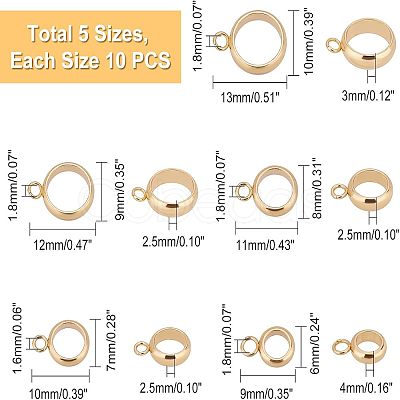 50Pcs 5 Style 201 Stainless Steel Tube Bails STAS-UN0036-98-1