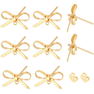 14Pcs Brass Stud Earring Findings KK-BBC0028-66G-1
